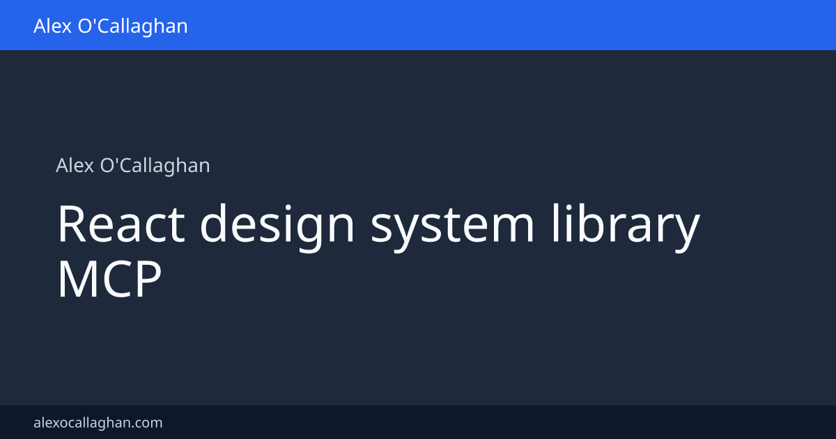 React design system library MCP